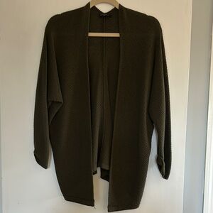 Green knit shawl style cardigan